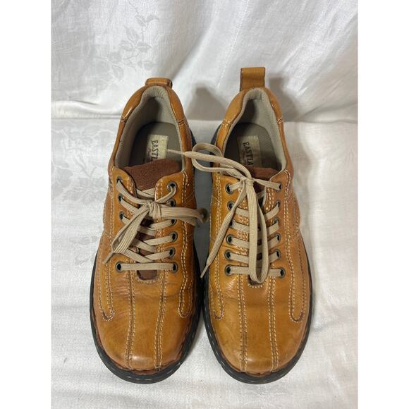 Eastland Leather Lace Up Oxfords 9.5M Tan Y2K Chunky - Picture 2 of 8